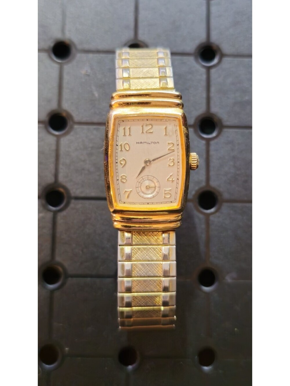 Hamilton Ardmore 6198 18k Gold Plated Registered Edition Quartz w Stainless Band